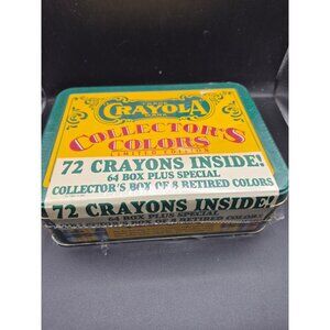 NOS Crayola Collectors Colors LMTD Edition Tin 72 Crayons 64 Box Plus 8 Retired